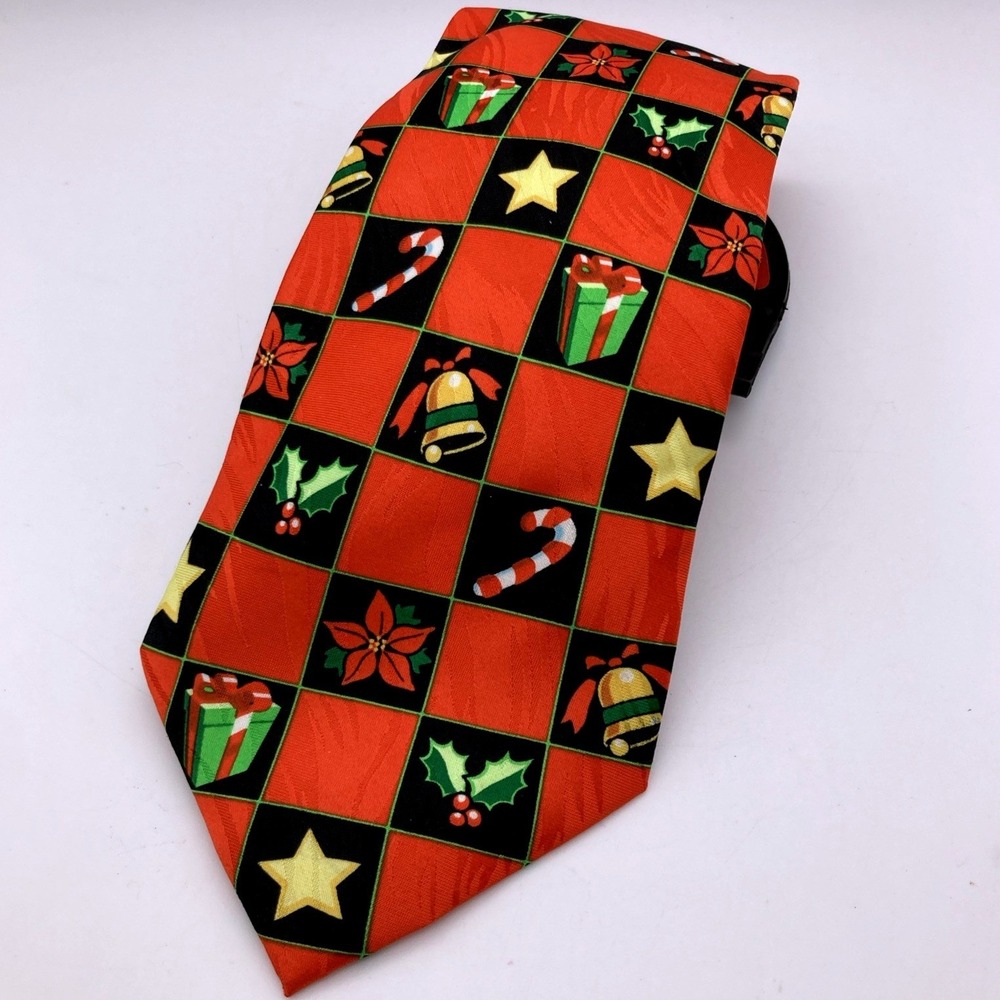 Keith Daniels Mens Tie Necktie Polyester 58.5 Long 4 Wide Christmas NWT